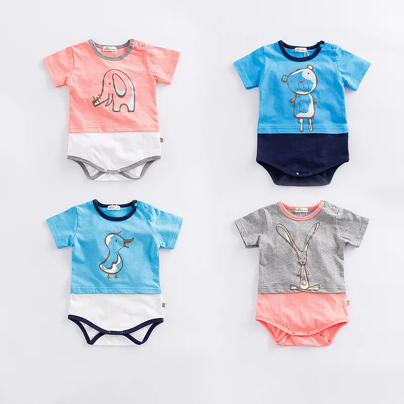 

Baby Rompers bebe roupasBaby boy girls Newborn baby cute bear rabbit Summer costume Jumpsuits Retail