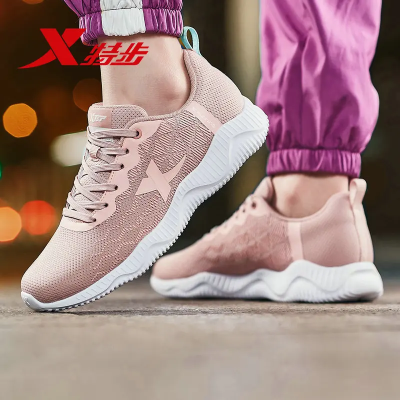 Xtep/Женская обувь для бега; Повседневная обувь; спортивная обувь; аутентичный сетчатый удобный светильник; обувь для бега; SHOCK REBOUND; 881118119065