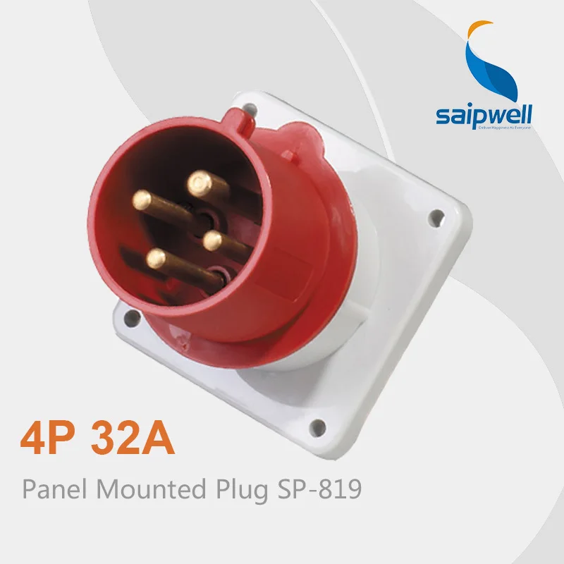 

Saipwell 2014 IP44 Weatherproof Plug 4 pin Industrial Plug 32 amp Industrial Plug SP-819