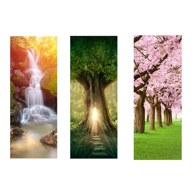 200*77 سنتيمتر diy 3d ملصقات المواد البلاستيكية للماء الأبواب الباب ملصق لغرفة النوم ديكور المنزل 2 قطعة/المجموعة جدار ملصقا ل غرفة المعيشة