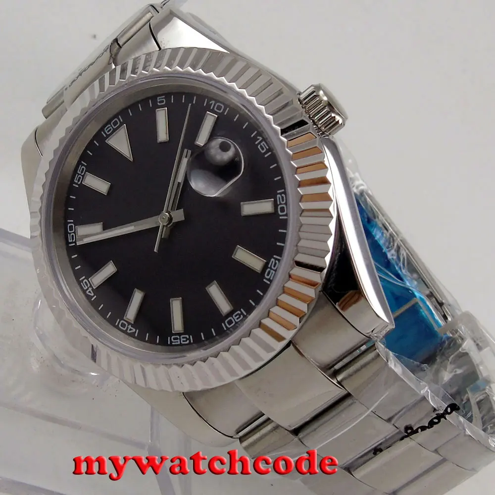 40Mm Parnis Hitam Steril Panggil Date 