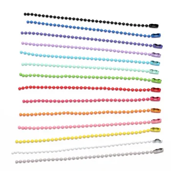 

REGELIN 50pcs/lot 12CM length Colorful Ball Bead Chains Fits KeyRing/Key Chain/Dolls/Label Hand Tag Connector DIY Jewelry Making