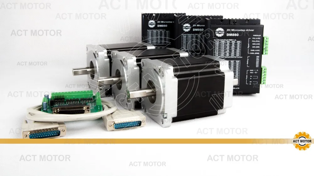 

free ship dual shaft nema 34 stepper motor 5.6A / 1200oz-in 34hs1456B with driver DM860 cutting mill CE