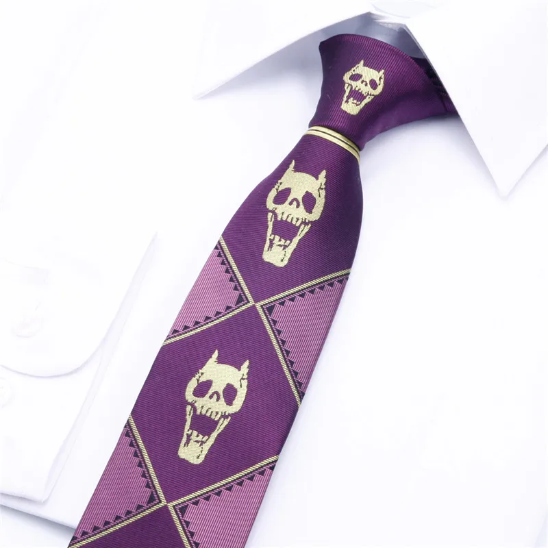 JoJo Необычные Приключения Кира йосикаге череп шеи галстук костюмы для косплея Хэллоуин маскарад вечерние галстуки