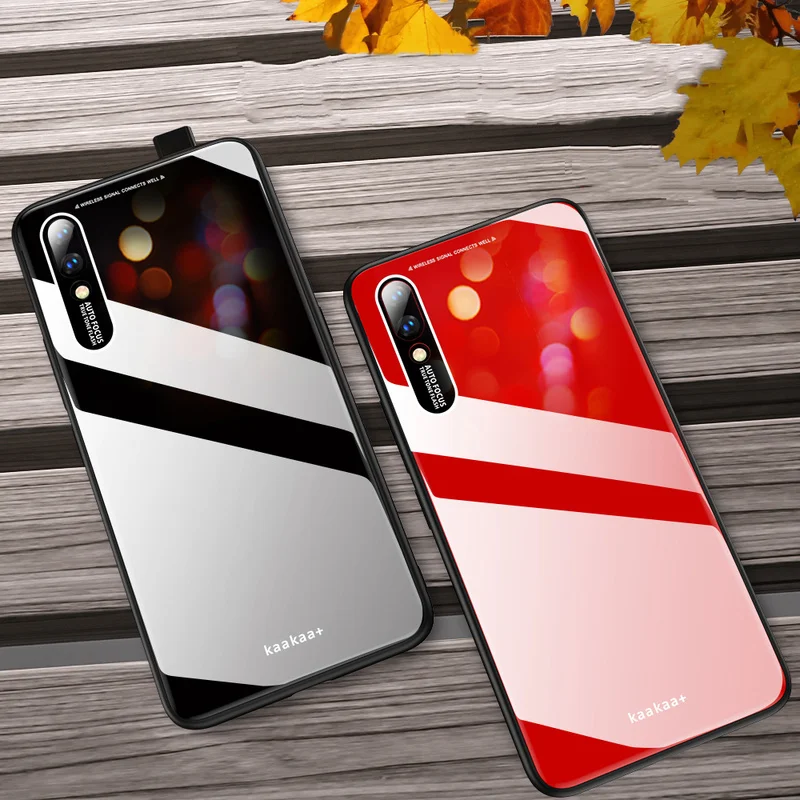 

Phone Case for Vivo NEX S Case Cover Armor Shockproof Plexiglass+Soft Silicon Frame Case for Vivo iQOO NEX V15 X27 X23 Pro Cover
