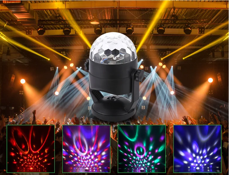 

LED Disco Light 110-240V USB RGB Projector Effect Moving Heads Lamp Stage Music Christmas Party