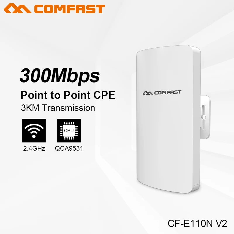 

Comfast CF-E110N 300Mbps mini outdoor 2.4G wireless cpe wifi extender repeater network bridge for wifi signal receiver send CPE