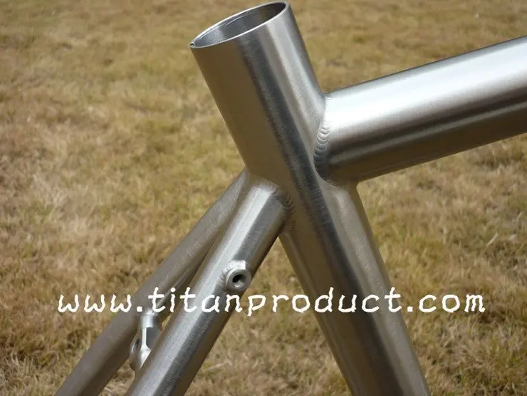 Clearance New Dropouts Style!!! Titanium Bicycle Frame Cyclocross Frame (with Mudguard and Rack Mounts) 2