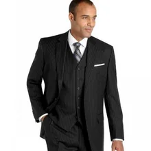 Изготовленные на заказ для измерения в узкую белую полоску мужские костюмы, на заказ темно-серый, черный, темно-синий смокинги жениха для мужчин, свадебные костюмы