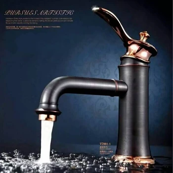 Buy LUXURY Unique Hot Selling Design Single Handle Waterfall Black Bronze Brass Basin Faucet Tap Hot And Cold Bathroom Faucet Mixer