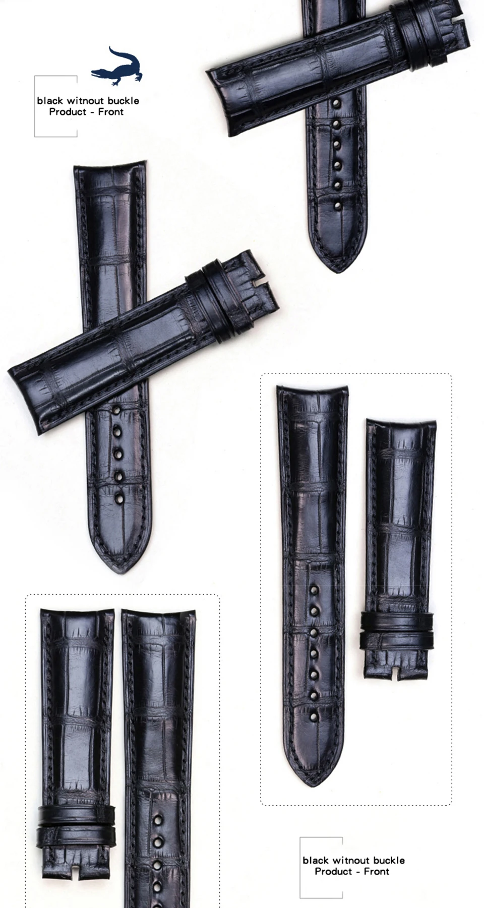 Pesno двусторонний ремешок из крокодиловой кожи 20 мм черный коричневый ремешок для часов мужские часы аксессуары для Vacheron-Constantin