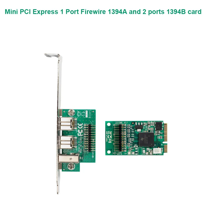  Mini pcie to1394 Ccard/1 * Firewire 1394A + 2 * 1394B puerto/Texas-INSTRUMENTS-XIO2213B compatible 