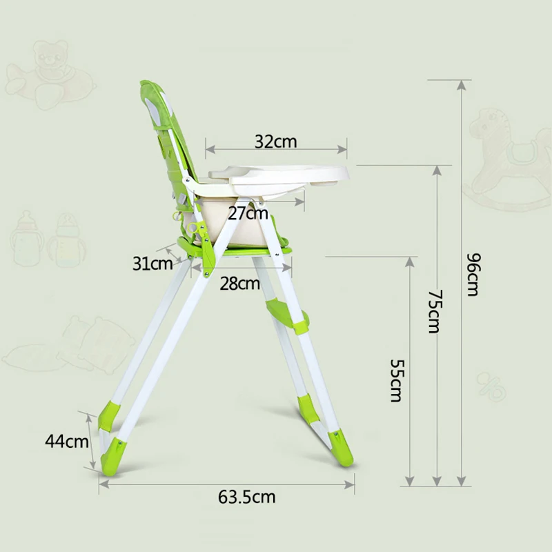 Родитель Портативный Обеденный кормления Стул для младенцев Дети складной детский высокий стульчик Прочный Здоровья пластиковый стульчик для 4-48 м Cadeira