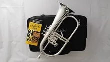American Bach flugelhorn silver-plated B flat Bb professional trumpet Top musical instruments in Brass trompete horn