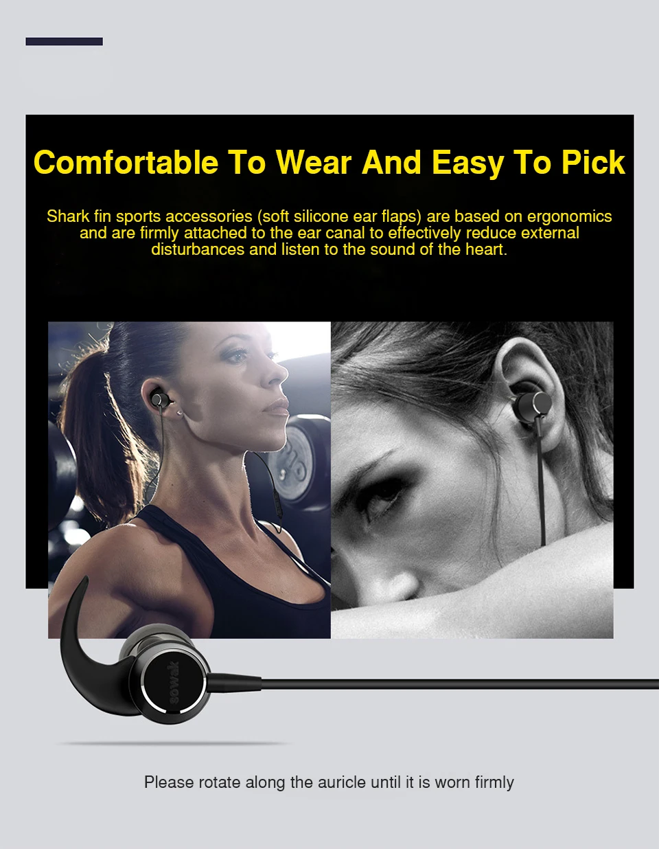 Magnetic switch sports headphones wireless Bluetooth earphones sweatproof running headset gamer earbuds with MIC for iphone 7 (4)