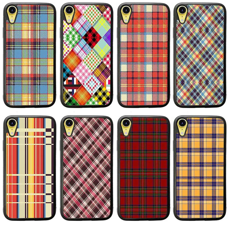 Colourful Check Gingham Plaid Wildflower PC TPU Hard