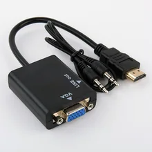 HDMI к VGA адаптер конвертер кабель с аудио кабель Поддержка HD 1080P для ПК ноутбук 0321