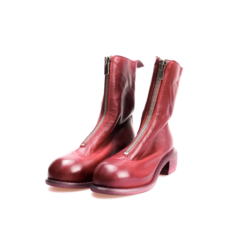 Nuevo black Mujer Mujeres Wetkiss Zapatos De red Botas Calzado Long Cuero Redondo Pie Dedo Grueso Short Del Invierno Med short La 2019 Long Otoño Genuino Las Tacones xqw6gXRq