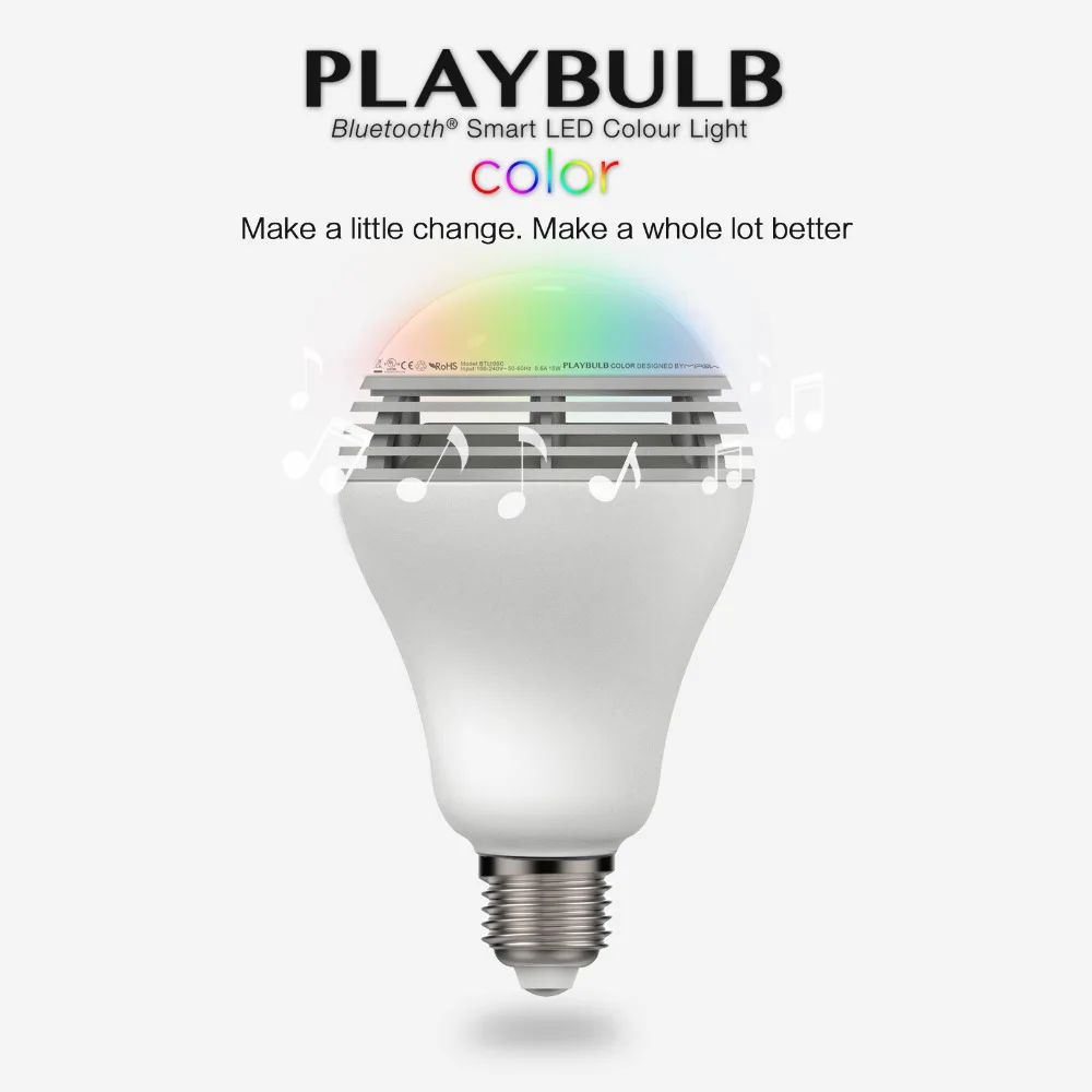 mipow Playbulb Bluetooth Speaker Smart Dimmable LED Light Bulbs Color Changing Lighting Romantic party Lights Valentine's Day