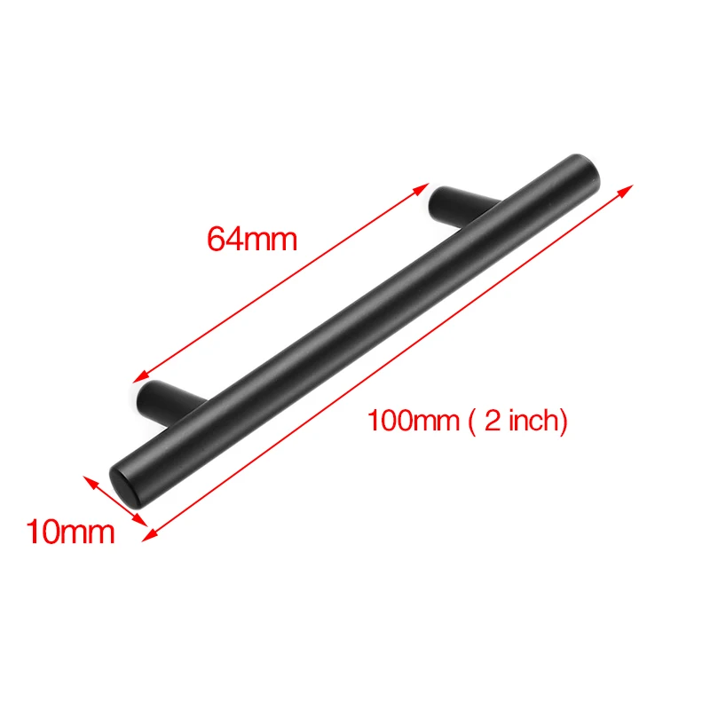 NAIERDI матовые черные золотые кухонные дверные ручки из нержавеющей стали, прямые ручки для шкафа, ручки для шкафа, ручки для мебели - Цвет: Black 64mm