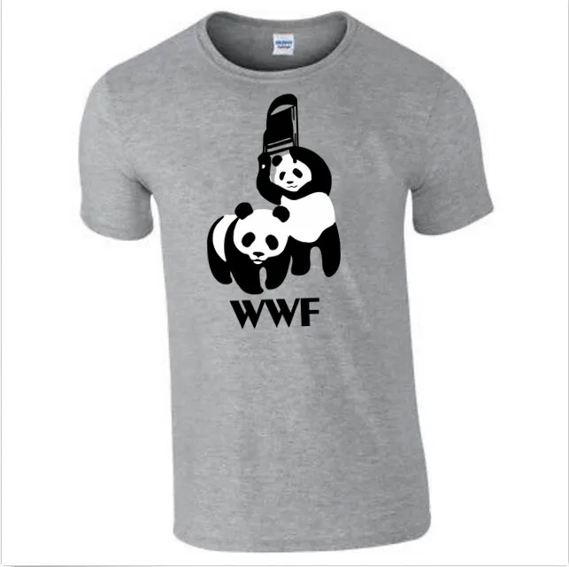 شحن مجاني WEWANLD WWF المصارعة الباندا الكوميديا قصيرة الأكمام بارد Camiseta T قميص الرجال T قميص الصيف أزياء تي شيرتات عجيبة ملحوظة