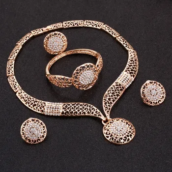 ZOSHI Exquisite Dubai gold Jewelry Set Wholesale Luxury Nigerian Woman Wedding Fashion African Beads Jewelry Set Costume Design