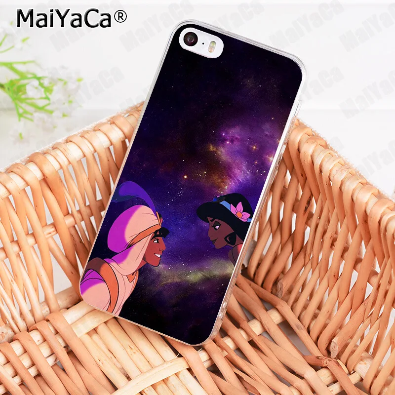 MaiYaCa Capa Aladdin and Princess Jasmine design Transparent Cover Case for Apple iPhone 8 7 6 6S Plus X 5 5S SE XS XR XSMAX