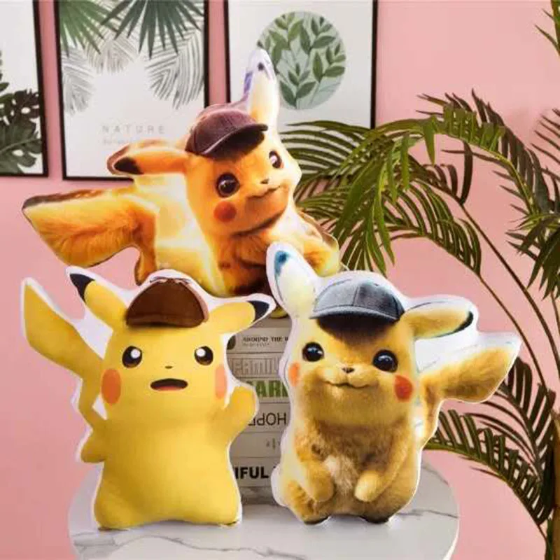 

Movie Detective Pikachu Yellow Fashion Sofa Pillow Cushion Cosplay Pikachu Mascot Pillow Newest Pikachu Plush toys For Kids Gift
