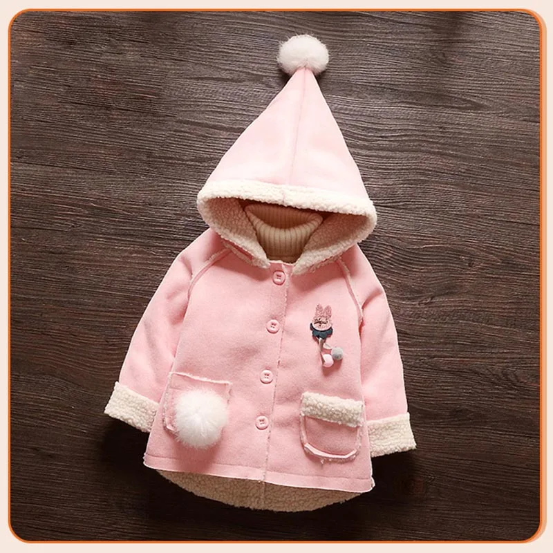 BibiCola/ г.; модные хлопковые пальто для маленьких девочек; осенние детские кардиганы с героями мультфильмов; куртки для малышей; Одежда для новорожденных; верхняя одежда - Цвет: pink