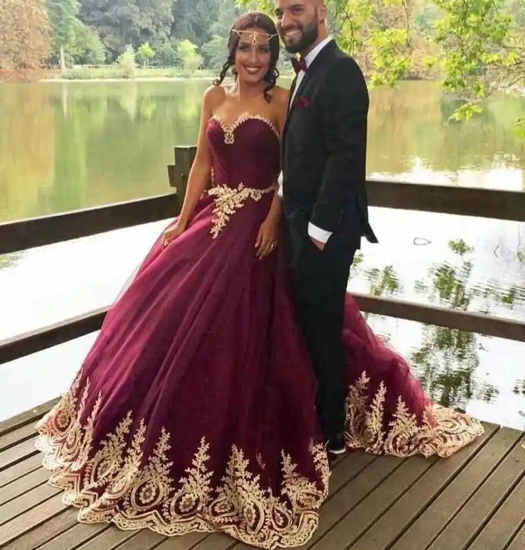 Vestidos de novia color vino tinto Clearance