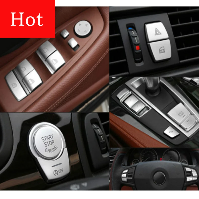 

Car Accessories For BMW 5 series X1 X2 X3 X4 7 Series Interior Stickers ABS Gear Position Panel Button Cover Trim