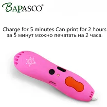 Оригинальный bapasco 3D ручка Беспроводной 3D Волшебное перо низкая Температура Дисплей лампа заряда 3D каракули ручка для детей интеллектуальные 3D граффити
