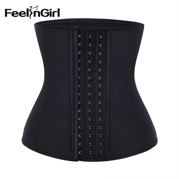 

Feelingirl Latex Plus Size Waist Trainer 9 Steel Bones Breathable Body Shaper Enhancer Tummy Control Cincher Slimming Belt