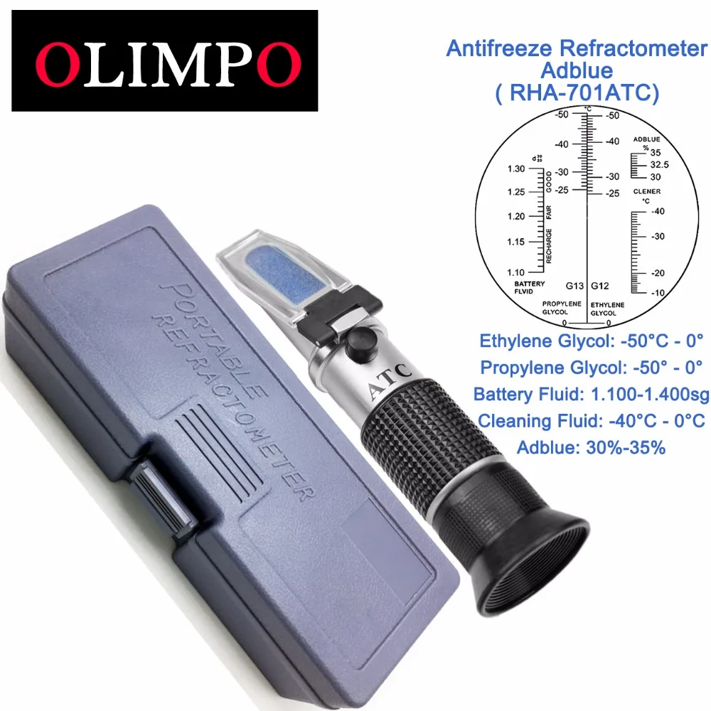 

Antifreeze Refractometer rha coolant tester 5in1 Glycol and adblue 30-35% for Antifreeze tester battery car Refractometer