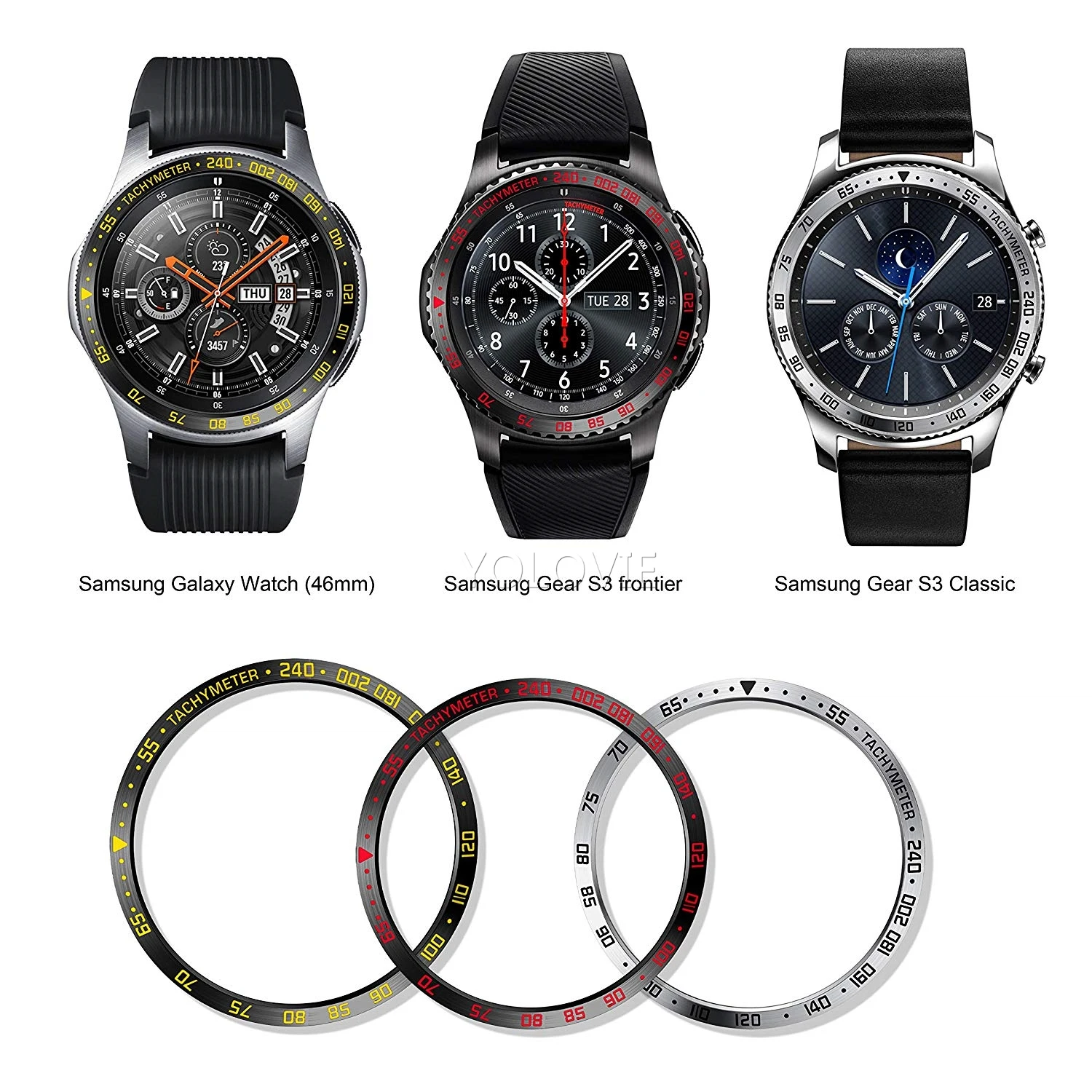 Безель кольцо для samsung Galaxy Watch 42 мм/46 мм gear S2/S3 Frontier& Классический чехол Защита из нержавеющей стали для часов