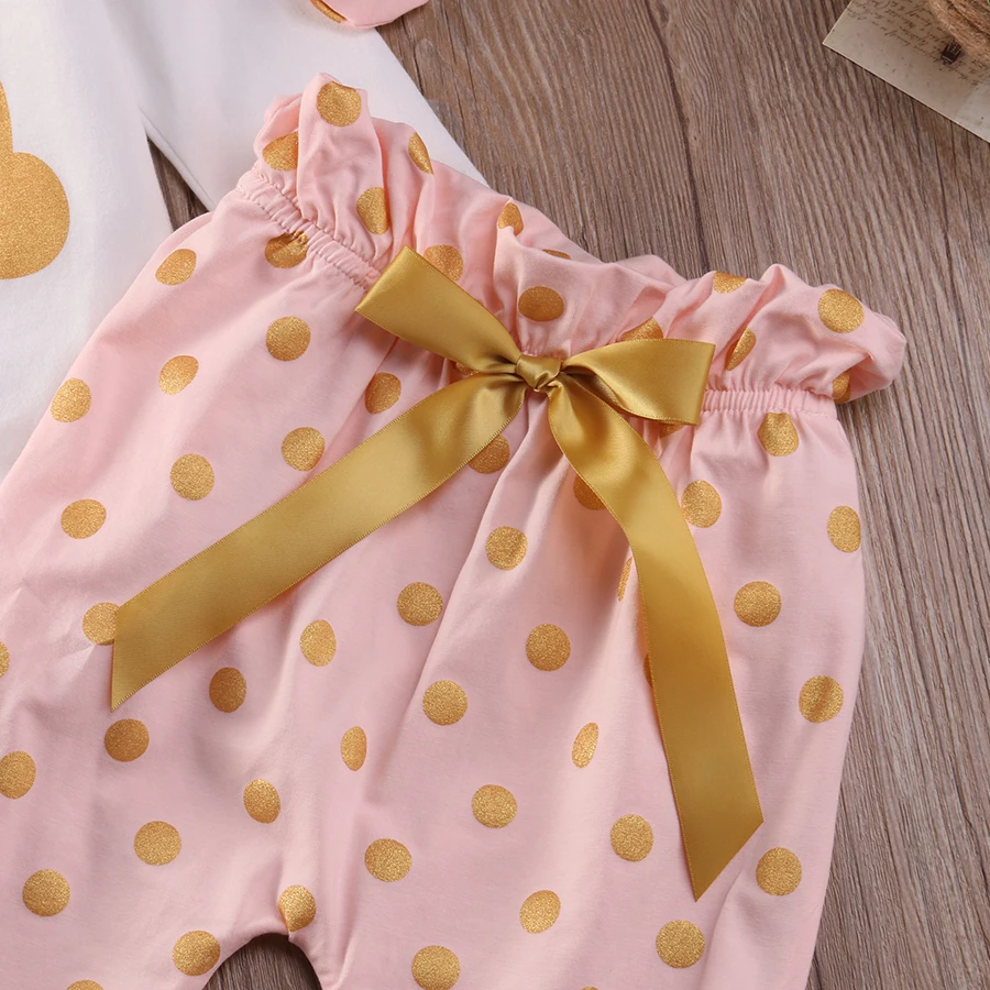 Комплект одежды для новорожденных девочек из 3 предметов летний костюм с длинными рукавами и милым кроликом комбинезон с бантиком и штаны головной убор для детей от 0 до 18 месяцев