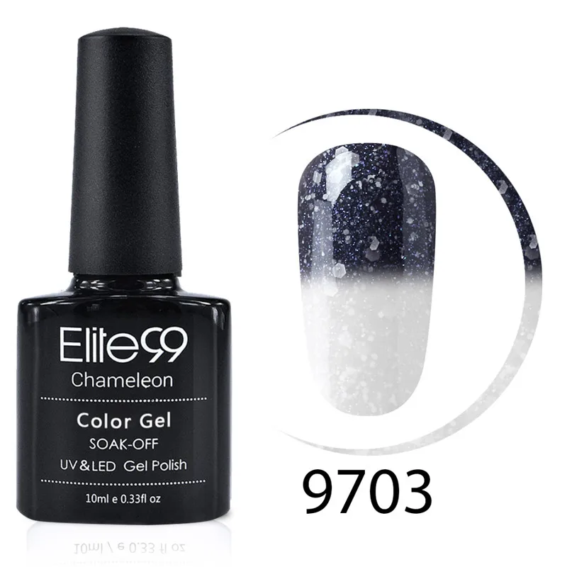 Elite99 10 мл Снежный термальный лак для ногтей Хамелеон Изменение температуры Цветной Гель-лак DIY лак для дизайна ногтей настроение нужно базовое верхнее пальто - Цвет: 9703