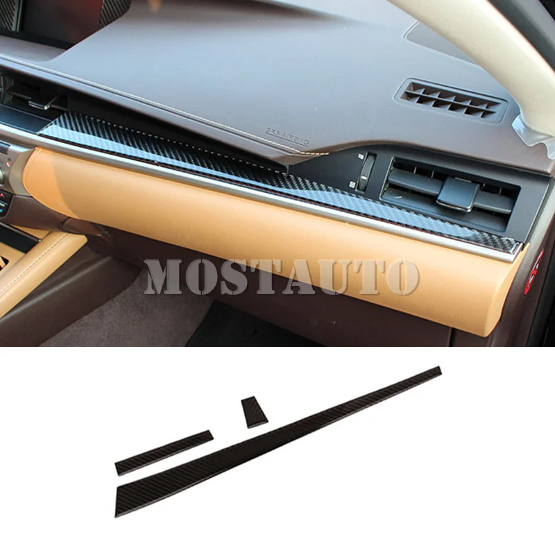 

For Lexus ES 250 300h Carbon Fiber Center Console Moulding Trim Cover 2013-2017 3pcs