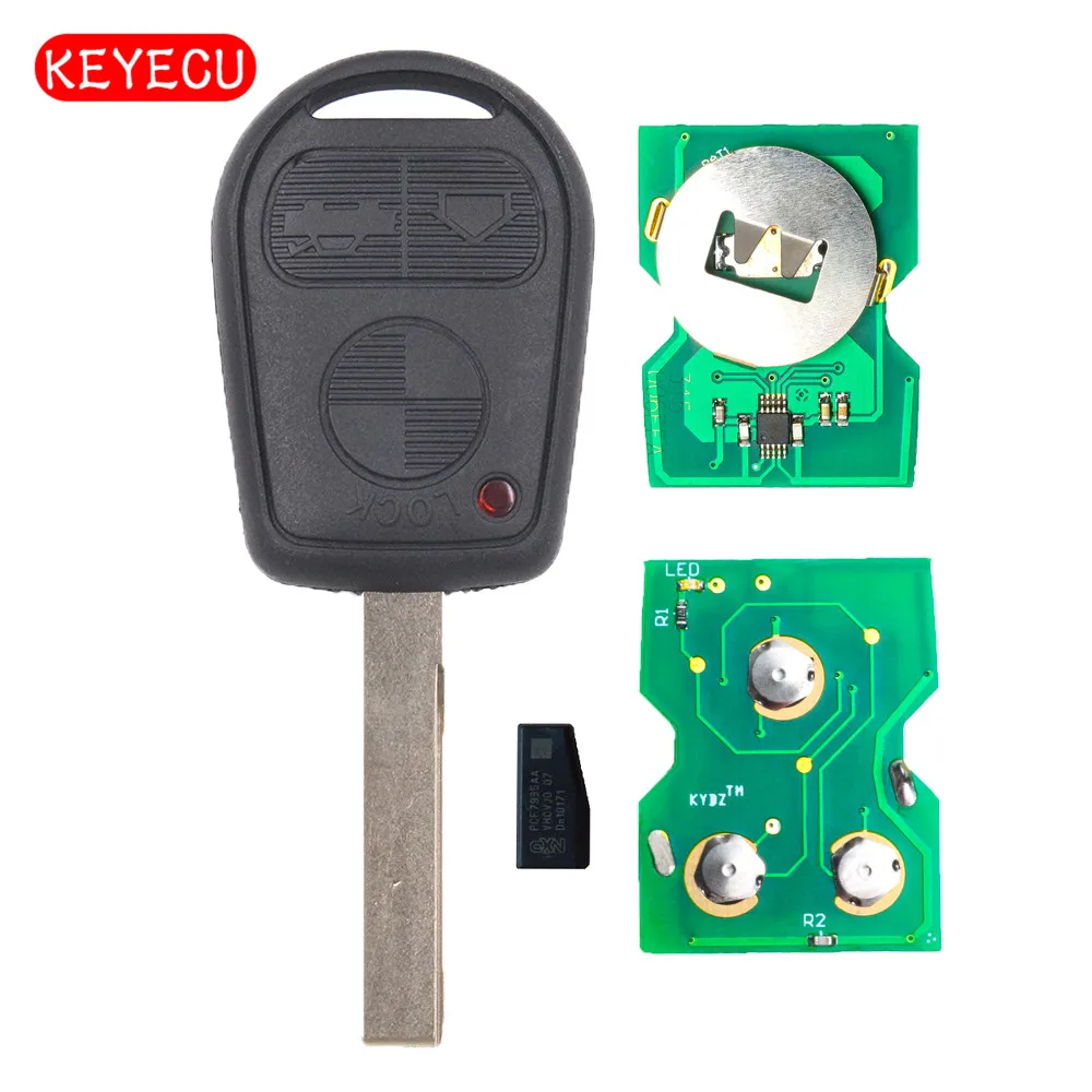 

Keyecu EWS Can Adjustable Frequency 3 Button Remote Key Fob 315/433MHz ID44 Chip for Old BMW 3 5 7 X5 X3 Z4 E38 E39 E46 HU92