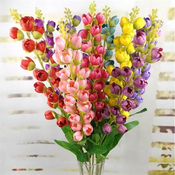 

10Pcs Fake Long Stem Bell Orchid 33.07" Length Simulation Flores Convallariae for Wedding Home Decorative Artificial Flowers
