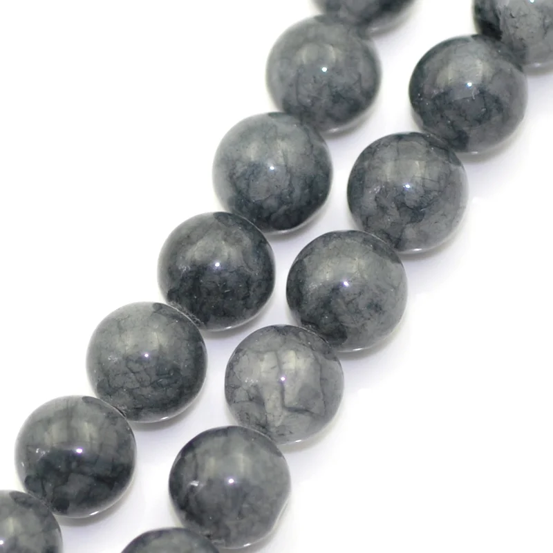 

8SEASONS Created Stone Gem Stone Loose Beads Round Dark Gray 8mm Dia,37cm long,1 Strand(approx 47PCs) (B22945)