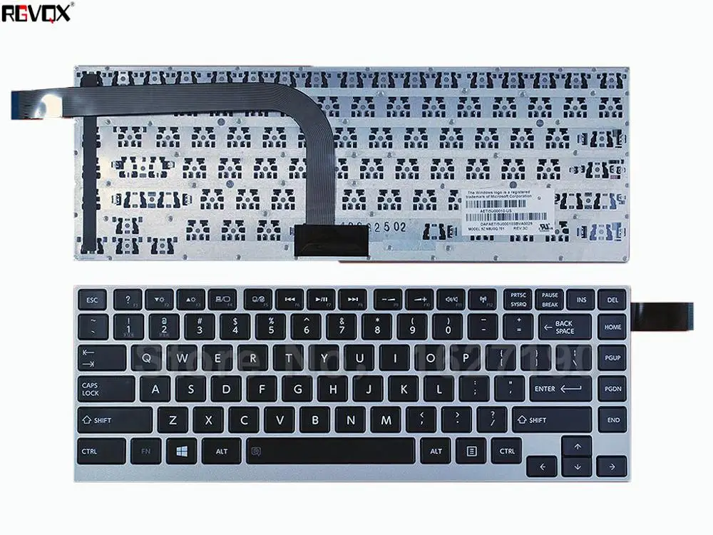 New US Laptop Keyboard For TOSHIBA U900W GRAY FRAME BLACK For Win 8