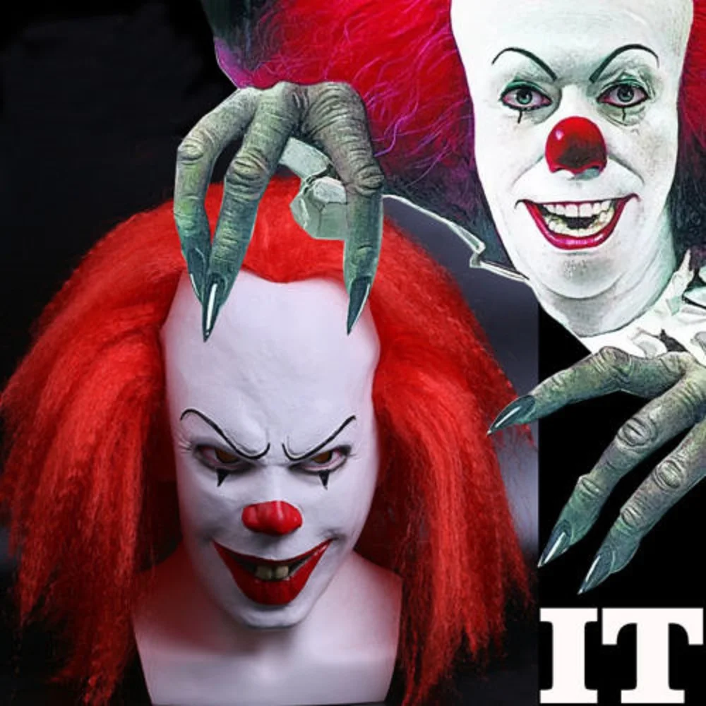 

Red Stephen King's It Mask Cosplay Pennywise Clown Mask Scary Halloween Mask New