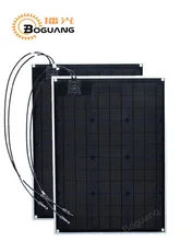 2pcs 50w ETFE solar panel PCB module Monocrystalline cell 100watt MC4 connector for 12v battery light RV yacht car power charge