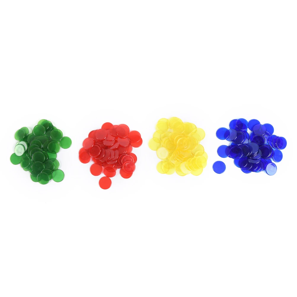 

50pcs 1.5cm 4 Colors random color plastic PRO Count Bingo Chips Markers for Bingo Game Cards