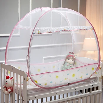 

Mosquito Net Floding Baby Bed Mongolian Yurt Mosquito Portable Baby Crib Net Mosquito Netting Travel Zipper Door Beds mosquitera