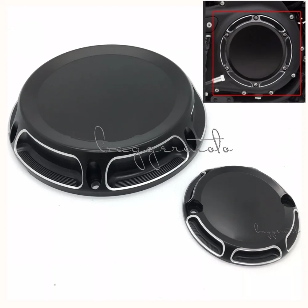Black Motorcycle Billet Aluminum 6 Hole Beveled Derby Cover Timing Timer Covers For Harley 2004 16