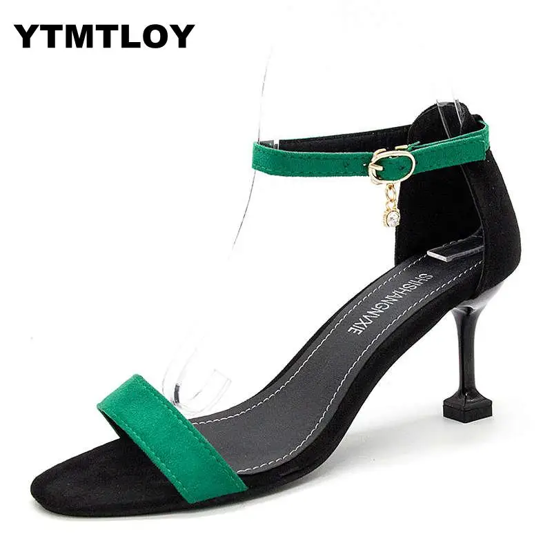 

Women Shoes High Heel Sandals Gladiator Summer New Transparent Female Ankle-Wrap Sexy Dress Thin Heels Zapatos Mujer 2019