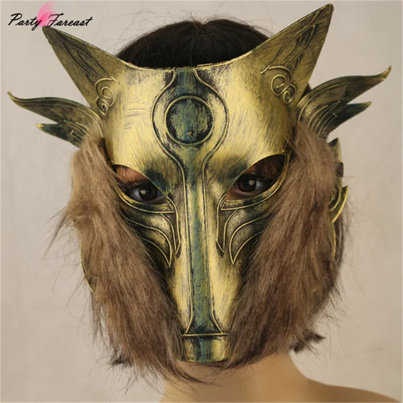 

PF Werewolf Cosplay Masks for Halloween Masquerade Costume Party PVC Party Mask for Men Women Full Face Carnival Ornament Horror