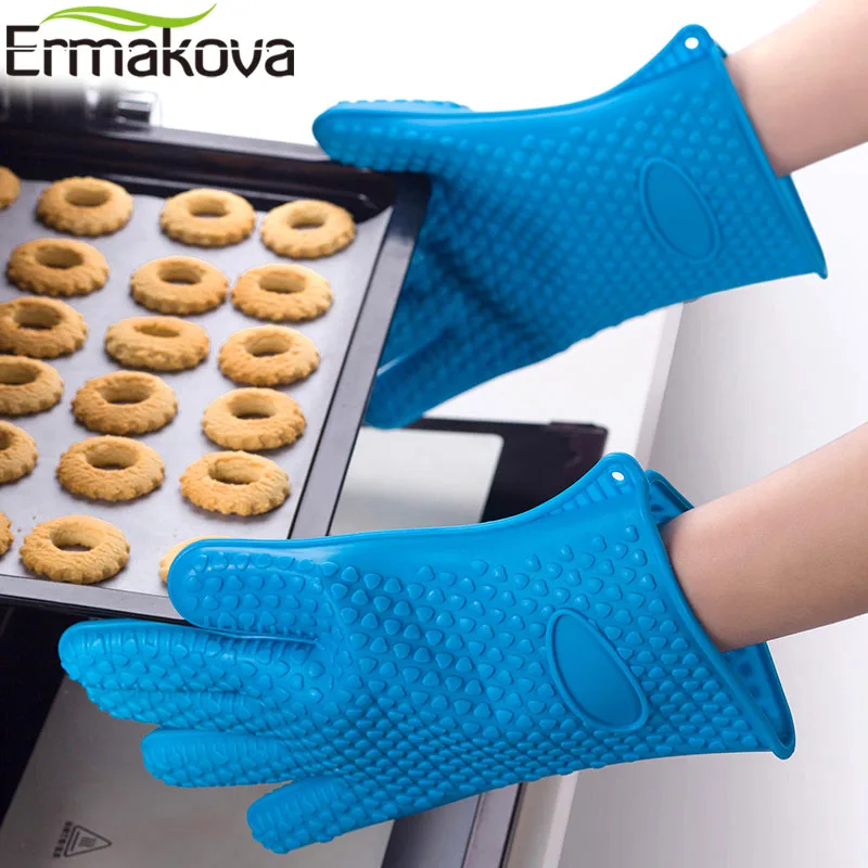 ERMAKOVA уплотненная силиконовая перчатка рукавица для Гриль барбекю рукавицы печи